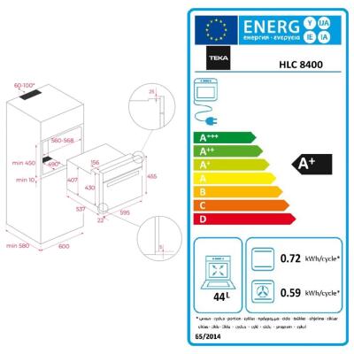 Teka HLC 8400 WH Kompakt Ankastre Fırın, Beyaz, 45 Litre - 3