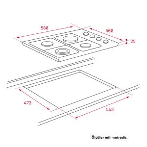 Teka HLX 60 4G AI AL NAT BK Ankastre Ocak, Siyah - 2