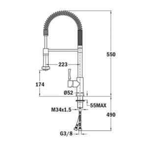 Teka INX 939 Mutfak Armatürü, Paslanmaz Çelik, Spiralli Başlık - 2