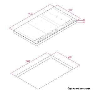 Teka IZF 99700 MST BK Elektrikli İndüksiyonlu Ankastre Cam Ocak, Siyah Renk, 90 cm - 2