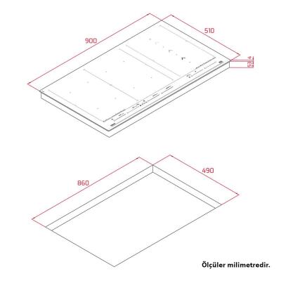 Teka IZF 99700 MST BK Elektrikli İndüksiyonlu Ankastre Cam Ocak, Siyah Renk, 90 cm - 2