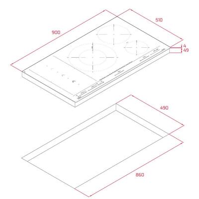 Teka IZS 97630 MST BK Ankastre İndüksiyonlu Cam Ocak, Siyah Renk, 90 cm - 2