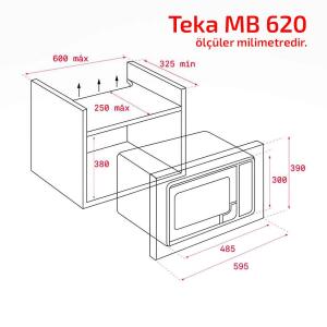 Teka MB 620 BI SS Ankastre Mikrodalga Fırın, Inox, 20LT - 2