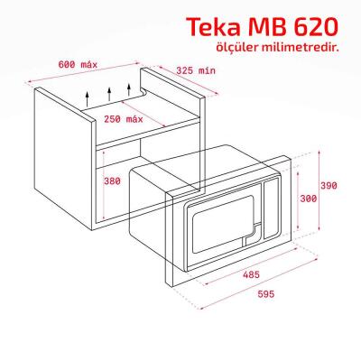 Teka MB 620 BI SS Ankastre Mikrodalga Fırın, Inox, 20LT - 2