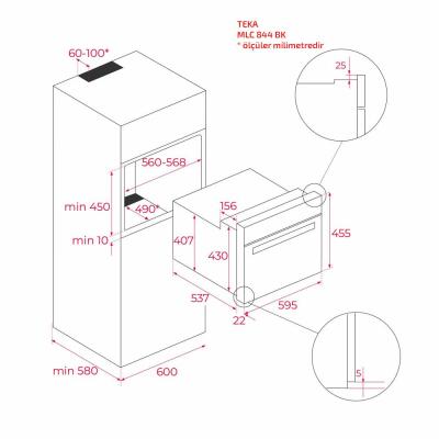 Teka MLC 844 BK Kompakt Ankastre Izgaralı Mikrodalga Fırın, Siyah, 45 LT - 2