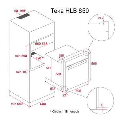 Teka MaestroPizza HLB 8510 P Ankastre Fırın, 70LT, 8 fonksiyon, - 2