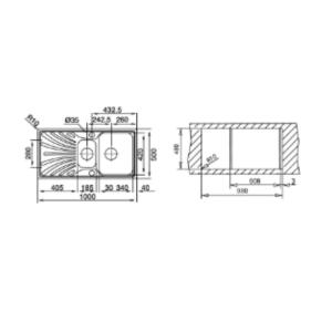 Teka PRINCESS 60 B Çelik Evye, Mikro Keten, Sağ Damlalıklı, Tezgah Üstü, 100x50 cm - 2