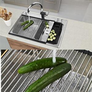 Teka Rendeli Katlanabilir Süzgeç, Paslanmaz Çelik, 42x58 cm - 3