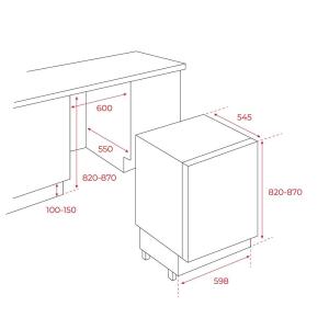 Teka RSF 41150 BU Tezgah altı Ankastre Dondurucu, 87LT - 2
