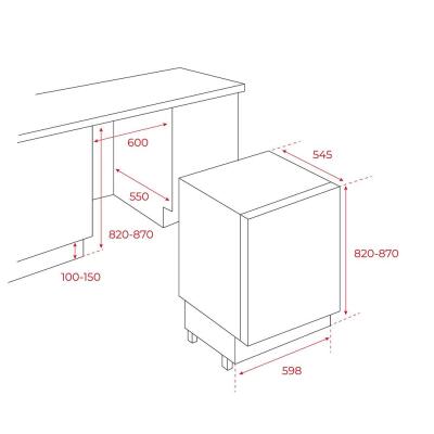 Teka RSF 41150 BU Tezgah altı Ankastre Dondurucu, 87LT - 2