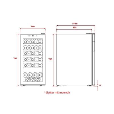 Teka RVF 10032 GBK, 32 Şişe Kapasiteli Solo Şarap Dolabı - 3