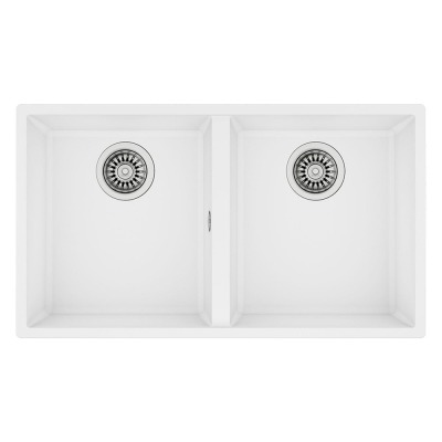 Teka SQUARE 2B 760 TG ARTIC WHITE Granit Evye, Tezgahaltı - 1