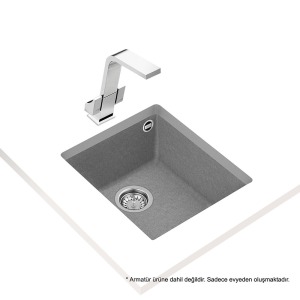 Teka SQUARE 34.40 TG STONE GREY Granit Evye, Tezgah Altı, 38x44 cm - 2