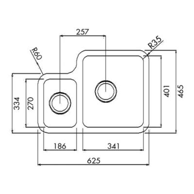 Teka STAGE BE 1 1/2 B 625 Paslanmaz Çelik Evye, Sol, Tezgah altı - 2