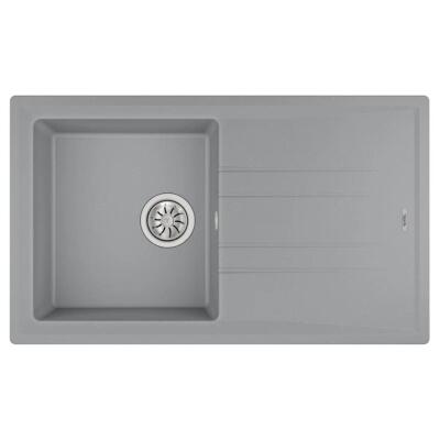 Teka STONE 50 B-TG Metallic Grey Evye, Damlalıklı, Tezgah Üstü, 86x51 cm - 1
