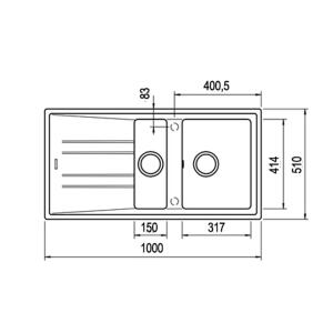 Teka STONE 60 B-TG METALLIC GREY Evye, 100x51 cm - 2