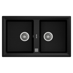 Teka STONE 90 B-TG AUTO METALİK SİYAH Granit Evye, 2 Gözlü, 86x51 CM - 1