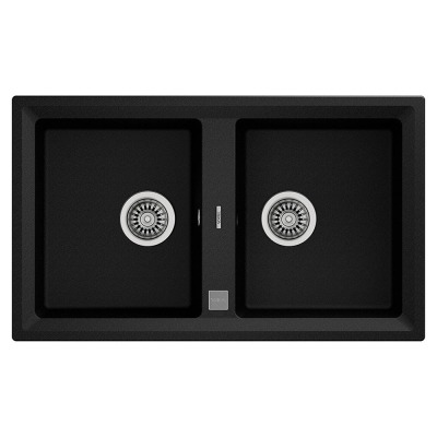 Teka STONE 90 B-TG AUTO METALİK SİYAH Granit Evye, 2 Gözlü, 86x51 CM - 1