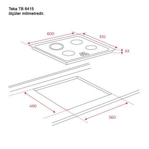 Teka TB 6415 Ankastre Elektrikli Cam Ocak, 60 cm, Siyah - 2