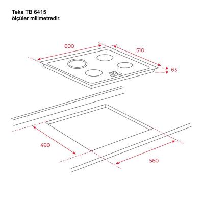 Teka TB 6415 Ankastre Elektrikli Cam Ocak, 60 cm, Siyah - 2