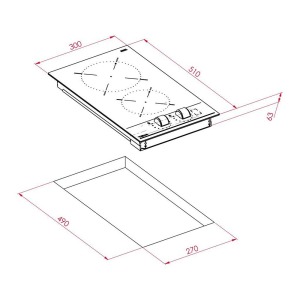 Teka TBC 32000 XFL BK Ankastre Domino Ocak, Siyah Cam, 30 cm - 2