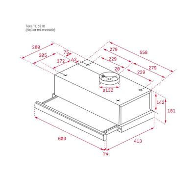 Teka TL 6210 IX Sürgülü Aspiratör, Inox, 60 cm - 2