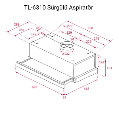 Teka TL 6310 Sürgülü Aspiratör, Inox, 60 cm - 2