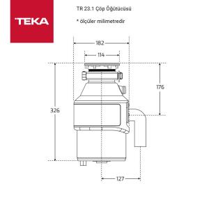 Teka TR 23.1 Çöp Öğütücü, Pnomatic Düğmeli - 2