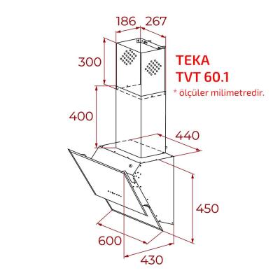 Teka TVT 60.1 Duvar tipi Davlumbaz, 60cm, Beyaz - 3