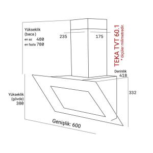 Teka TVT 60.1 Davlumbaz, 60 cm, Siyah - 2