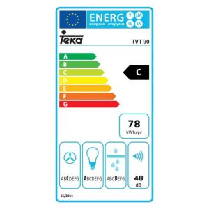 Teka TVT 90 Duvar tipi Davlumbaz, 90 cm, Siyah - 2