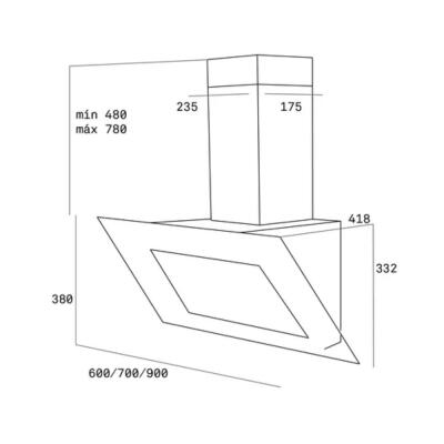 Teka TVT 90 Duvar tipi Davlumbaz, 90 cm, Siyah - 3