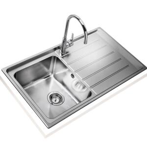 Teka VITAE 45 B 1B 1D Çelik Evye, Sol Damlalıklı, Mikro Keten Yüzey, Tezgah Üstü, 86x50 cm - 2