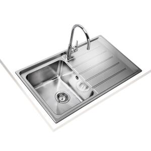 Teka VITAE 45 B 1B 1D Çelik Evye, Sol Damlalıklı, Parlak Yüzey, Tezgah Üstü, 86x50 cm - 2