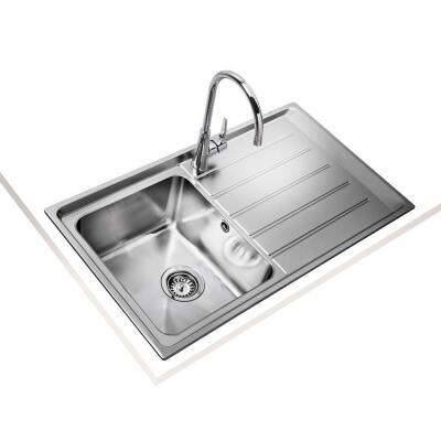 Teka VITAE 45 B 1B 1D Çelik Evye, Sol Damlalıklı, Parlak Yüzey, Tezgah Üstü, 86x50 cm - 2