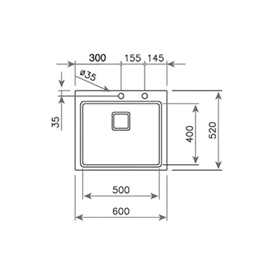 Teka ZENIT RS15 1B Çelik Evye, Tezgah Üstü, 60x52 cm - 2