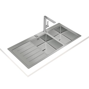 Teka ZENIT RS15 2B 1D AUTO Çelik Evye, Sol Damlalıklı, Tezgah Üstü, 116x52 cm - 2