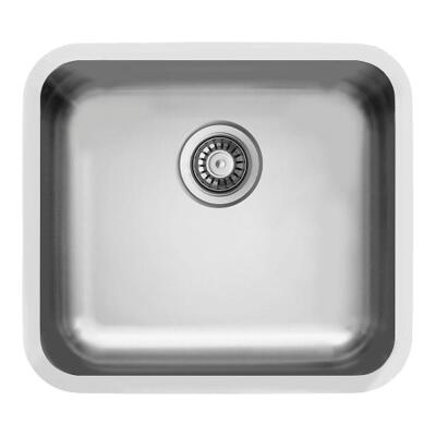 Ukinox D 450 ECO Paslanmaz Çelik Evye, Düz yüzey, Tezgah altı, 45x40cm, Taşmalıksız - 1