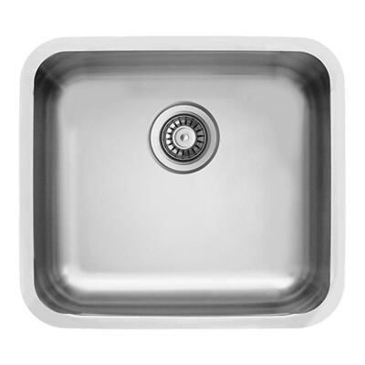 Ukinox D 450 ECO Paslanmaz Çelik Evye, Dekorlu yüzey, Tezgah altı, 45x40cm, Taşmalıksız - 1