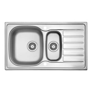 Ukinox HYPNOS 80 Paslanmaz Çelik Eviye, Sağ, Düz, 86x50cm - 1