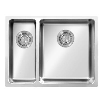 Ukinox ME 340.70 Paslanmaz Çelik Evye, Tezgahaltı, Sol Küçük, Sağ Büyük Hazne - 1